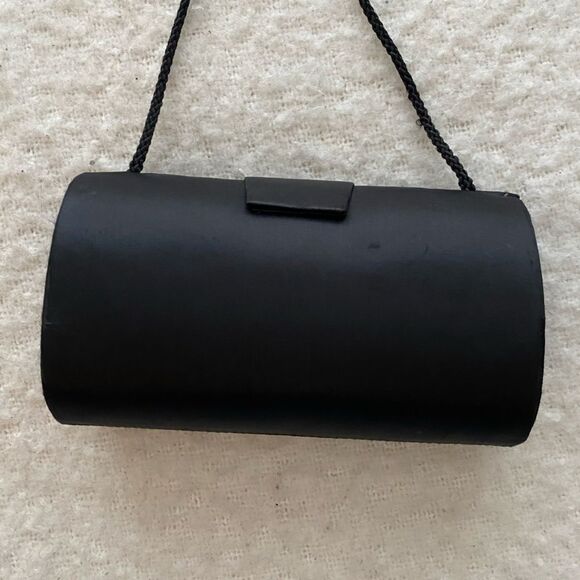 Vintage Black Checkered Velvet and Satin Crossbody Shoulder Bag - Picture 7 of 9